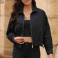 Black Zip-Up Collared Jacket