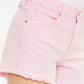 Kancan Raw Hem High Waist Denim Shorts