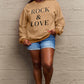 Simply Love Full Size ROCK ＆ LOVE Round Neck Sweatshirt