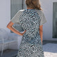 SO SASSY Leopard Round Neck Short Sleeve Mini Dress