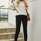 Hannah&Mea Round Neck Long Sleeve Waffle-Knit Sweater