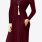 Women's Full Size Valencia Round Neck Empire Waist Pocket Dress
