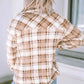 Eliana Tan Plaid Collared Neck Jacket