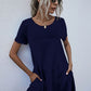 SOChic Round Neck Short Sleeve Mini Dress