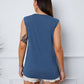 Square Neck Decorative Button Tank