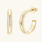 925 Sterling Silver Inlaid Moissanite C-Hoop Earrings