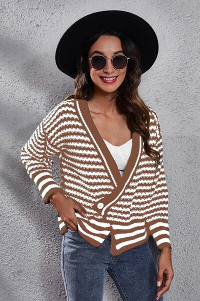 Women's Isla Striped V-Neck Knit Top