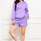 Drop Shoulder Long Sleeve Hoodie and Shorts Set