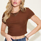 Basic Bae Cropped Full Size Ribbed Round Neck Short Sleeve T-Shirt
