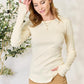 Culture Code Full Size Ribbed Round Neck Long Sleeve Top