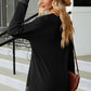 Slit V-Neck Long Sleeve T-Shirt