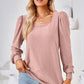 Square Neck Puff Sleeve T-Shirt