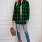 Plaid Button Up Dropped Shoulder Outerwear
