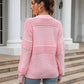 Hannah&Mea Round Neck Openwork Long Sleeve Pullover Sweater