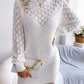 Women's Candida Openwork Boat Neck Sweater Dress