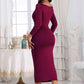 Amelia Ruched Boat Neck Midi Dress