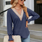 V-Neck Flounce Sleeve Blouse
