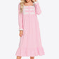 Women's GirlNextDoor Full Size Contrast Lace Trim Ruffle Hem Square Neck Night Dress