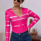 Tie-Dye Plunge Long Sleeve Top