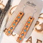 Geometric Leather Bar Earrings