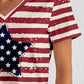 Striped V-Neck Short Sleeve T-Shirt