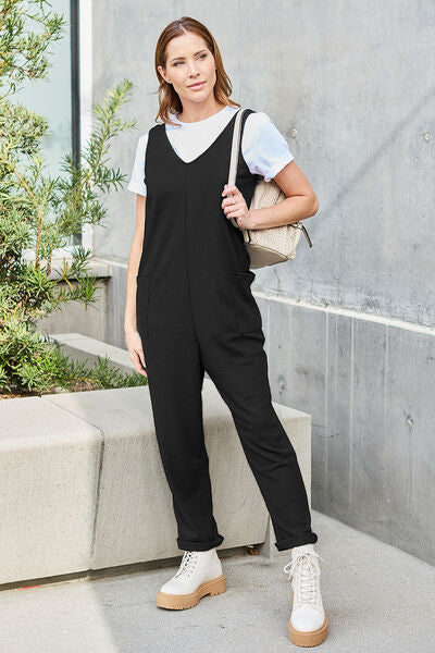 Double Take Full Size Sleeveless Straight Jumpsuit *