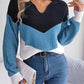 Isabella Color Block Dropped Shoulder Sweater