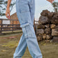 SassyDenim Full Size High Waist Cargo Jeans