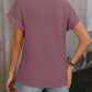 Cable-Knit Round Neck Short Sleeve T-Shirt