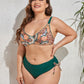 Sammi Plus Size Printed V-Neck Drawstring Bikini Set