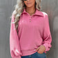 Quarter-Button Collared Sweatshirt