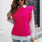 Round Neck Ruffled Sweater Vest