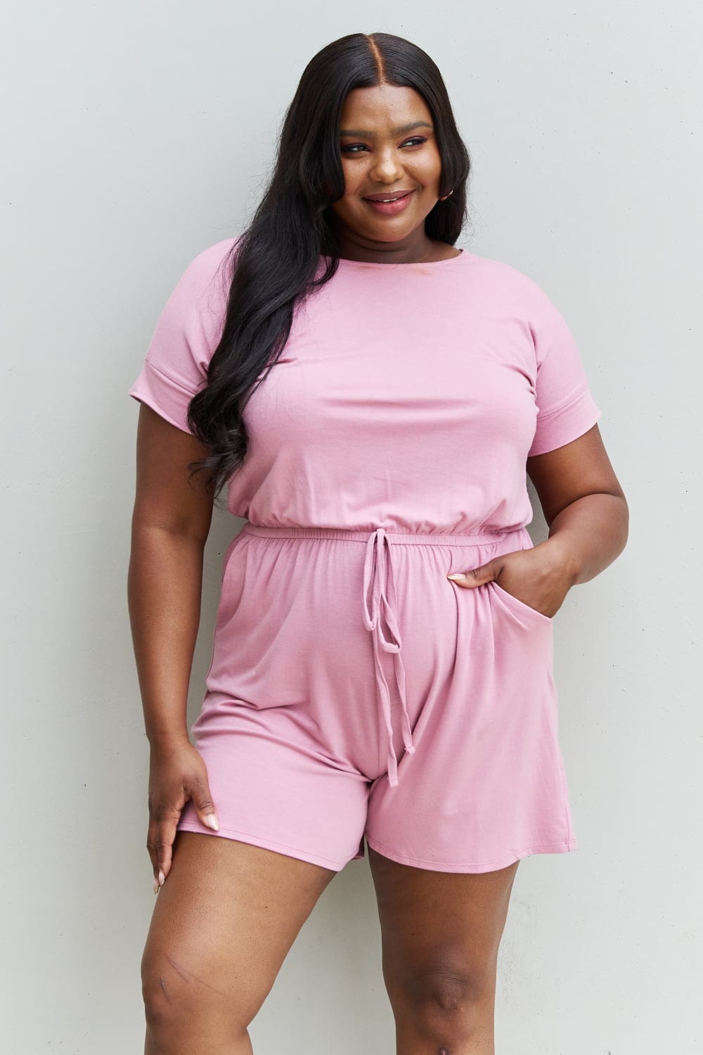 Zenana Chilled Out Full Size Short Sleeve Romper *