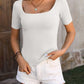 Square Neck Short Sleeve Sweater