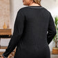 Plus Size Notched Neck Long Sleeve T-Shirt