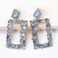 Square Shape Glass Stone Dangle Earrings
