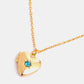 Zircon Heart Shape 14K Gold-Plated Pendant Necklace