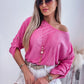 Round Neck Roll-Tab Sleeve Blouse