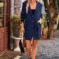 Collared Neck Button-Up Cardigan with Pockets