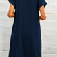 Full Size Scoop Neck Short Sleeve Pocket Mini Dress