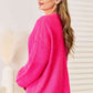 Woven Right Rib-Knit Open Front Drop Shoulder Cardigan