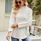 Slit Long Sleeve Mock Neck Sweater