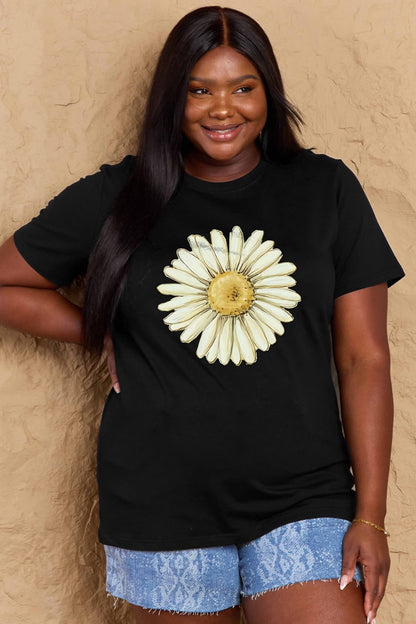 Malibu Dreams Simply Love Full Size FLOWER Graphic Cotton Tee