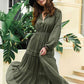 Amelia Tie Neck Long Sleeve Midi Tiered Dress