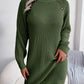 Abigail Decorative Button Turtleneck Sweater Dress