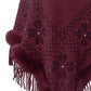 BeautifulMe Fringe Geometric Cape Sleeve Poncho