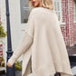 ZELDAlea V-Neck Dropped Shoulder Ribbed Long Sleeve Sweater