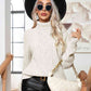 Turtleneck Cable-Knit Long Sleeve Sweater