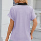 Eyelet Johnny Collar Short Sleeve T-Shirt