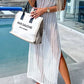 Openwork Slit Cutout Wide Strap Dress